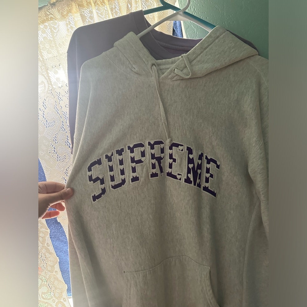 Supreme Hearts Arc Hooded Sweatshirt Hoodie - Purple/White - Size XL ☔️🔥